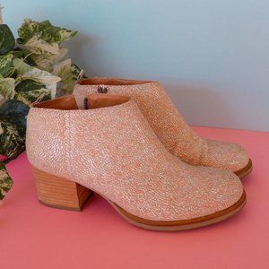 Leather Beige Pink Ankle Boots - Urban Outfitters